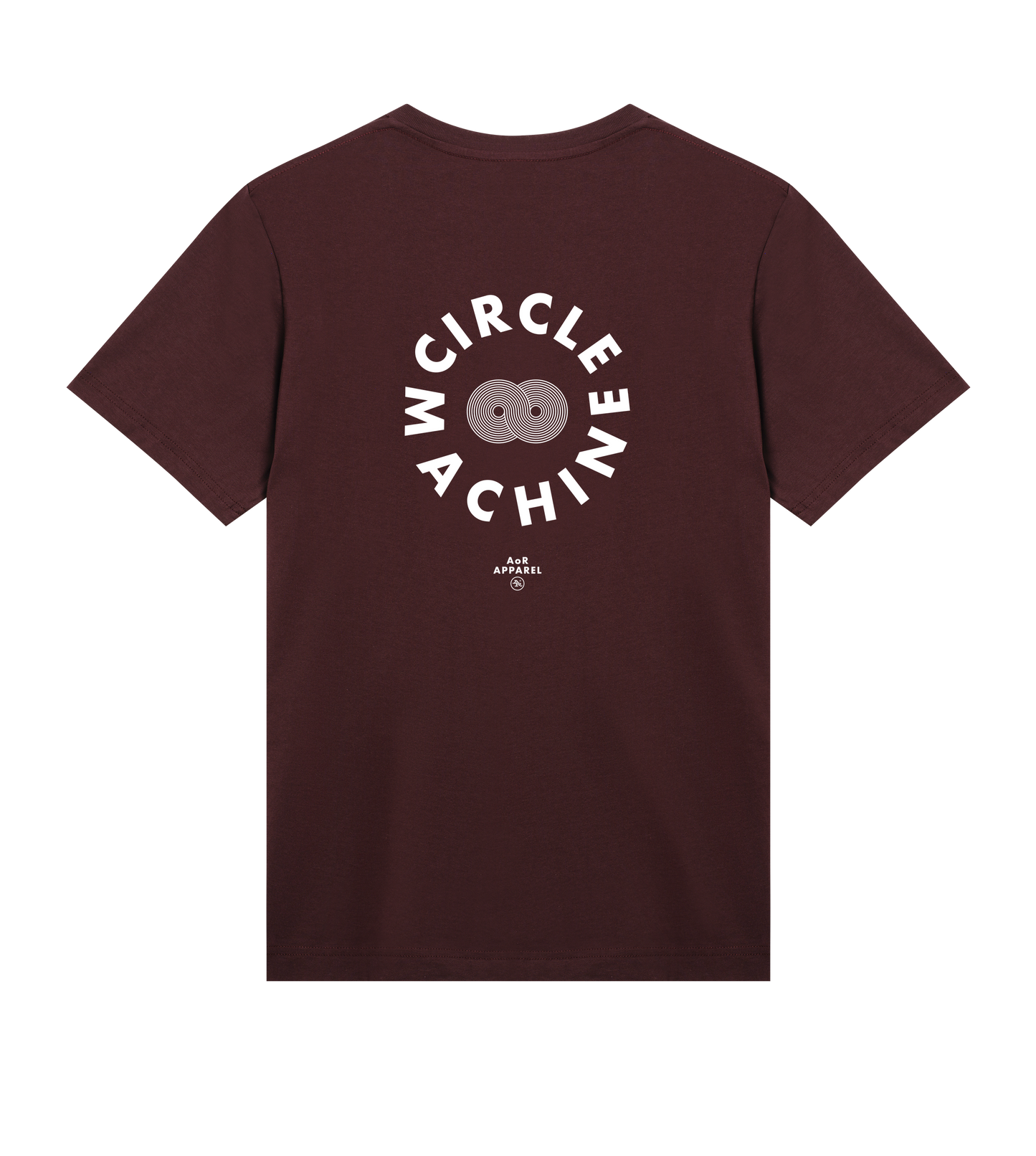 AoR Mens Regular Tee Circle Machine Maroon