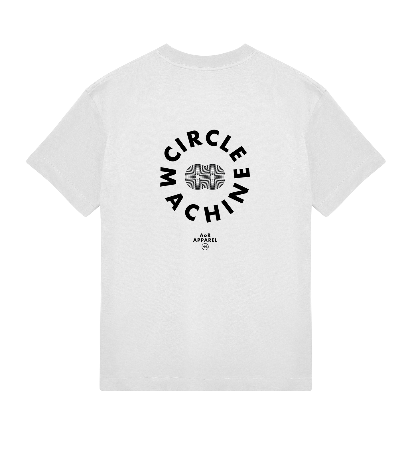 AoR Mens Boxy Tee White Circle Machine