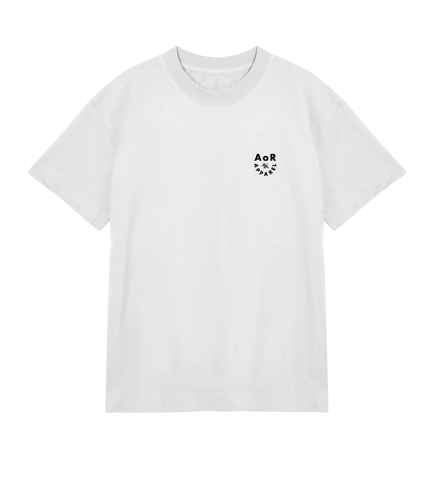 AoR Mens Boxy Tee White Circle Machine